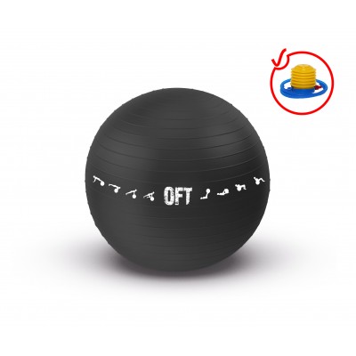 Гимнастический мяч 75 см для коммерческого использования черный FT-GBPRO-75BK