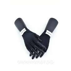 Перчатки для фитнеса с фиксатором unisex кожа черные Q12 