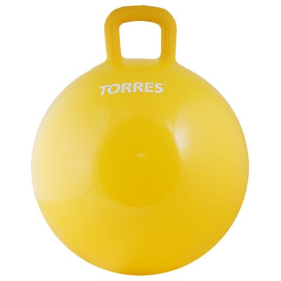 Мяч-попрыгун "TORRES", арт.AL100545 с ручкой, диам. 45 см, эласт. ПВХ, с насосом, желтый