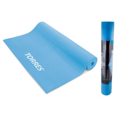 Коврик для йоги "TORRES" арт.YL10013, PVC 3 мм, нескользящее покрытие, голубой