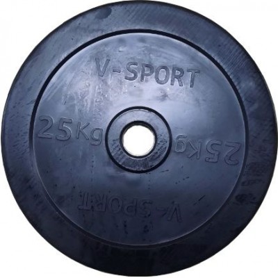 Диск "Олимпийский" 25 кг обрезин. чёрный FITEX LB-25